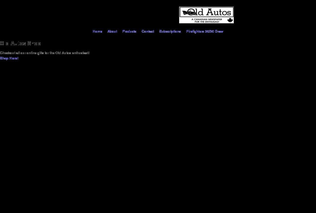 oldautosshop.ca shopify website screenshot