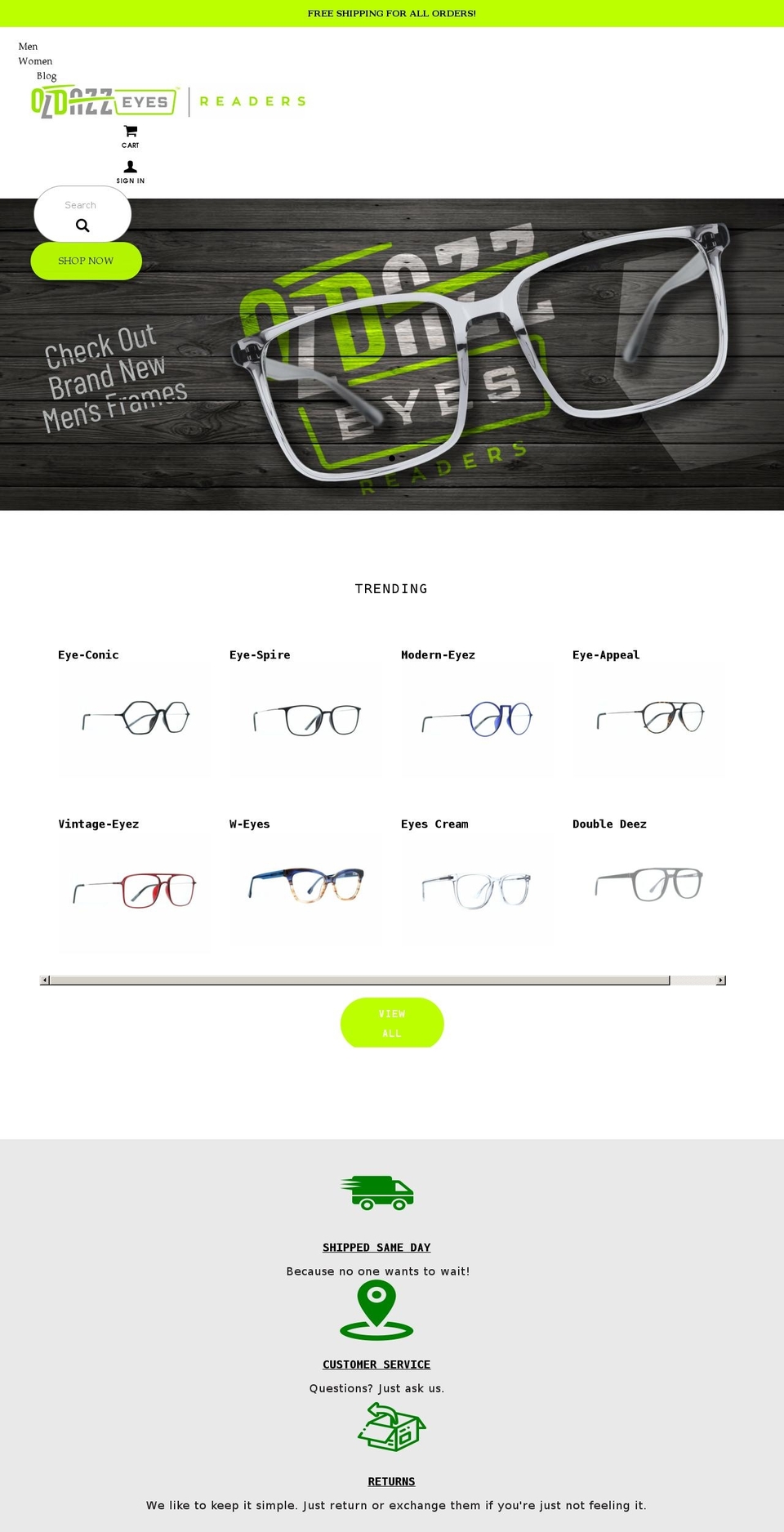 oldazzeyes.com shopify website screenshot