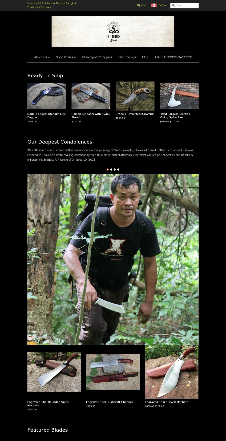 oldblockblades.com shopify website screenshot