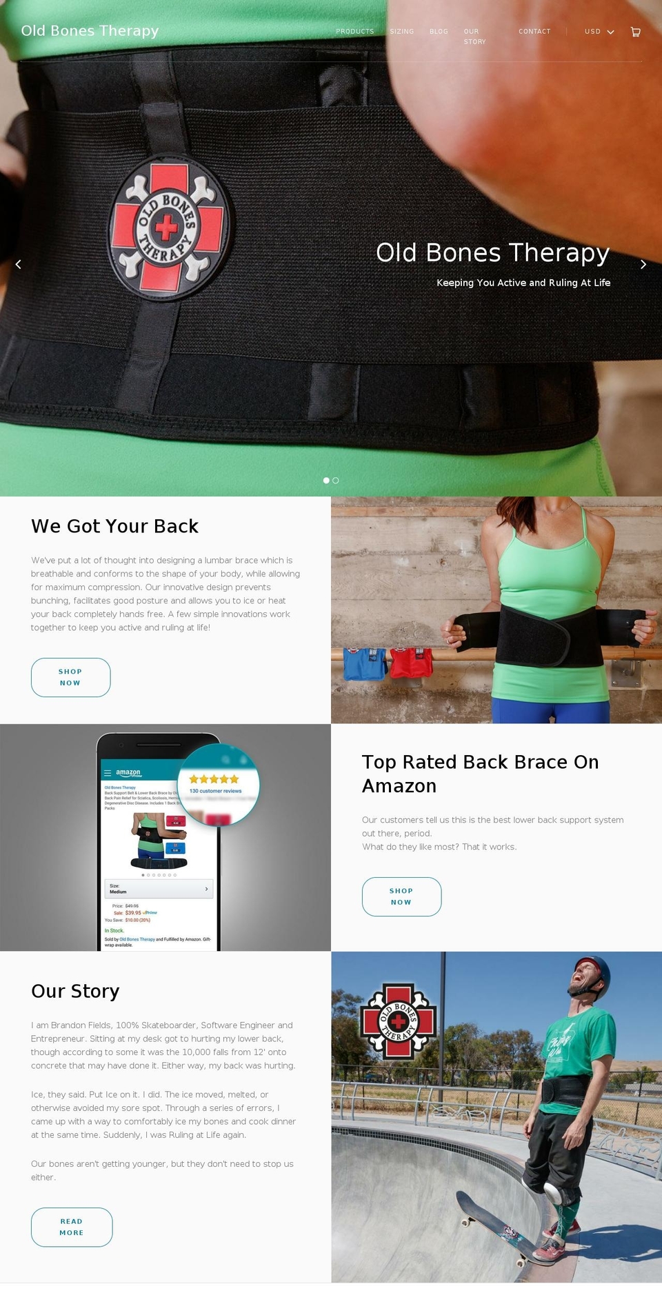 oldbonestherapy.com shopify website screenshot