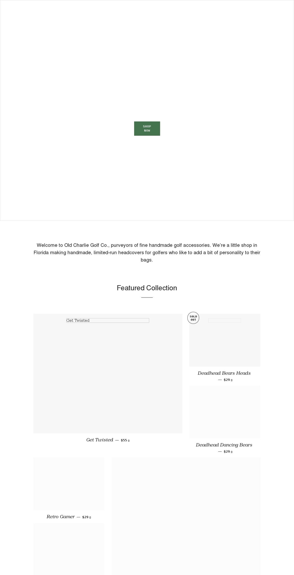 oldcharliegolf.com shopify website screenshot