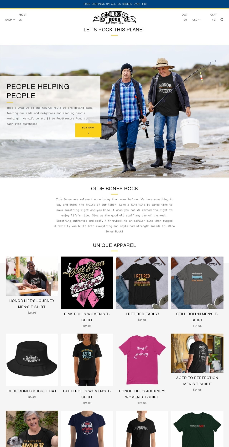 oldebonesrock.com shopify website screenshot