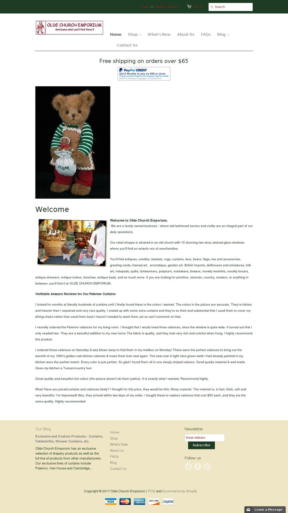 oldechurchemporium.com shopify website screenshot