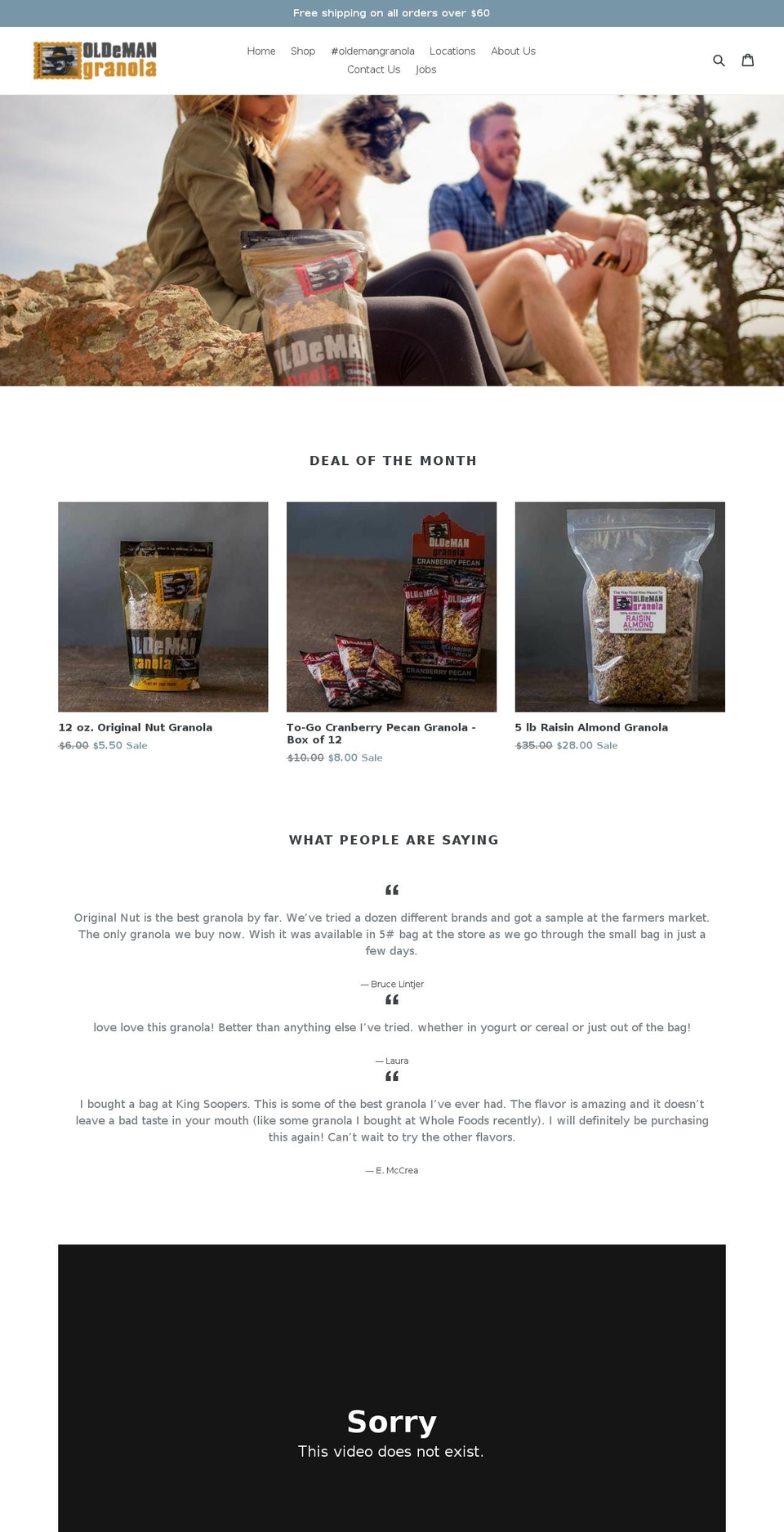 oldemangranola.com shopify website screenshot