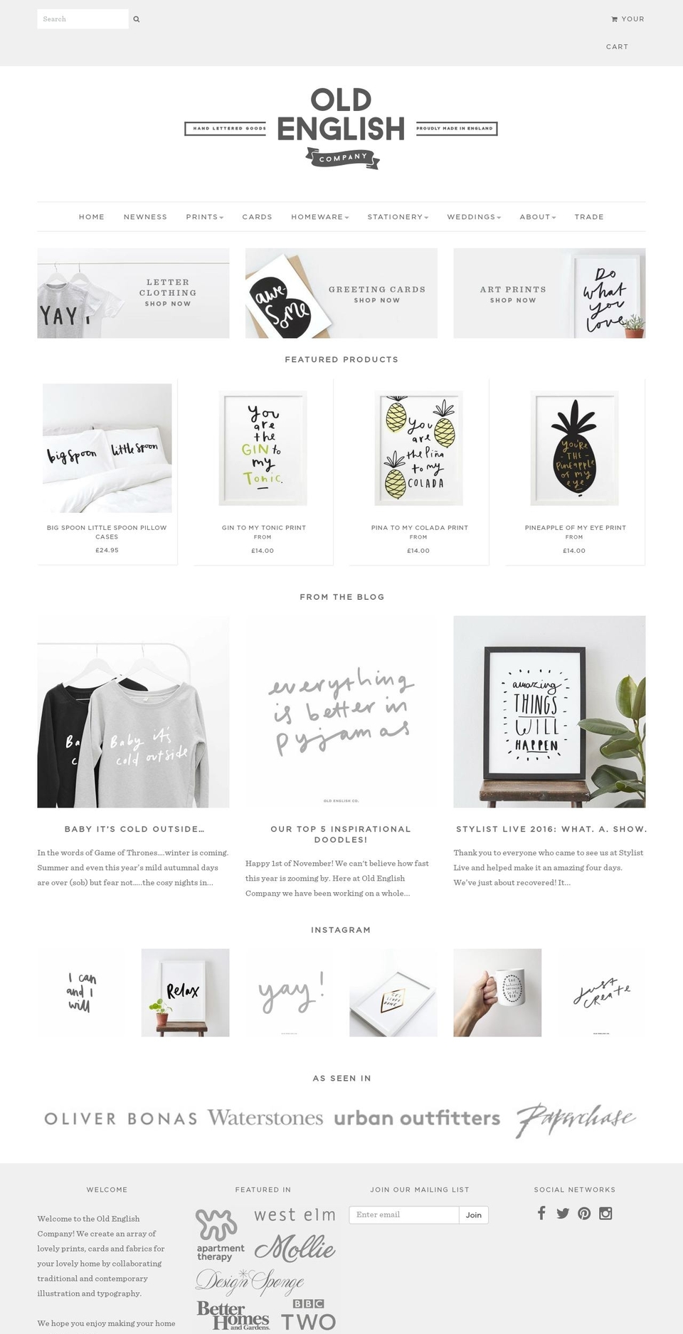 oldenglishcompany.com shopify website screenshot