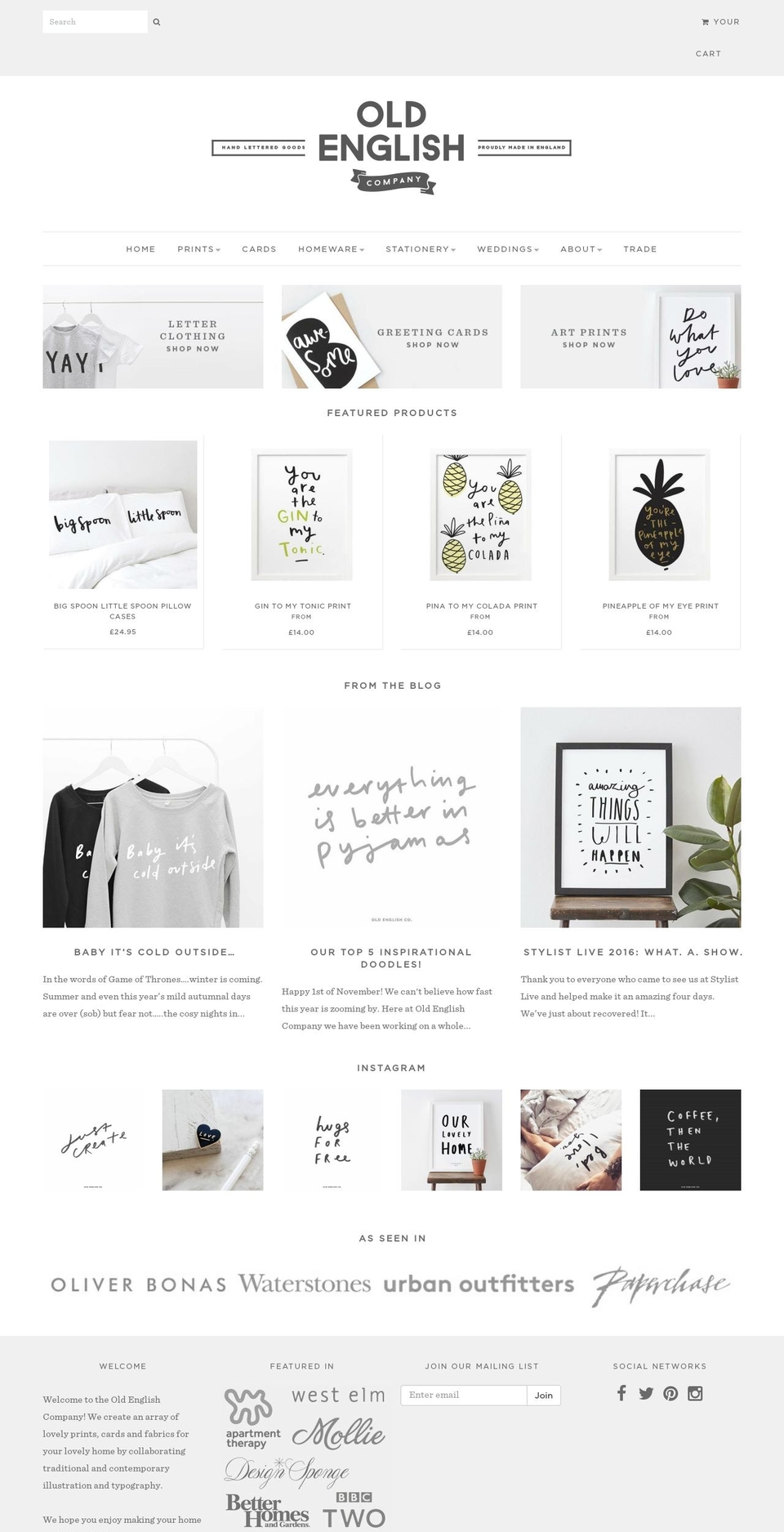 oldenglishprints.com shopify website screenshot