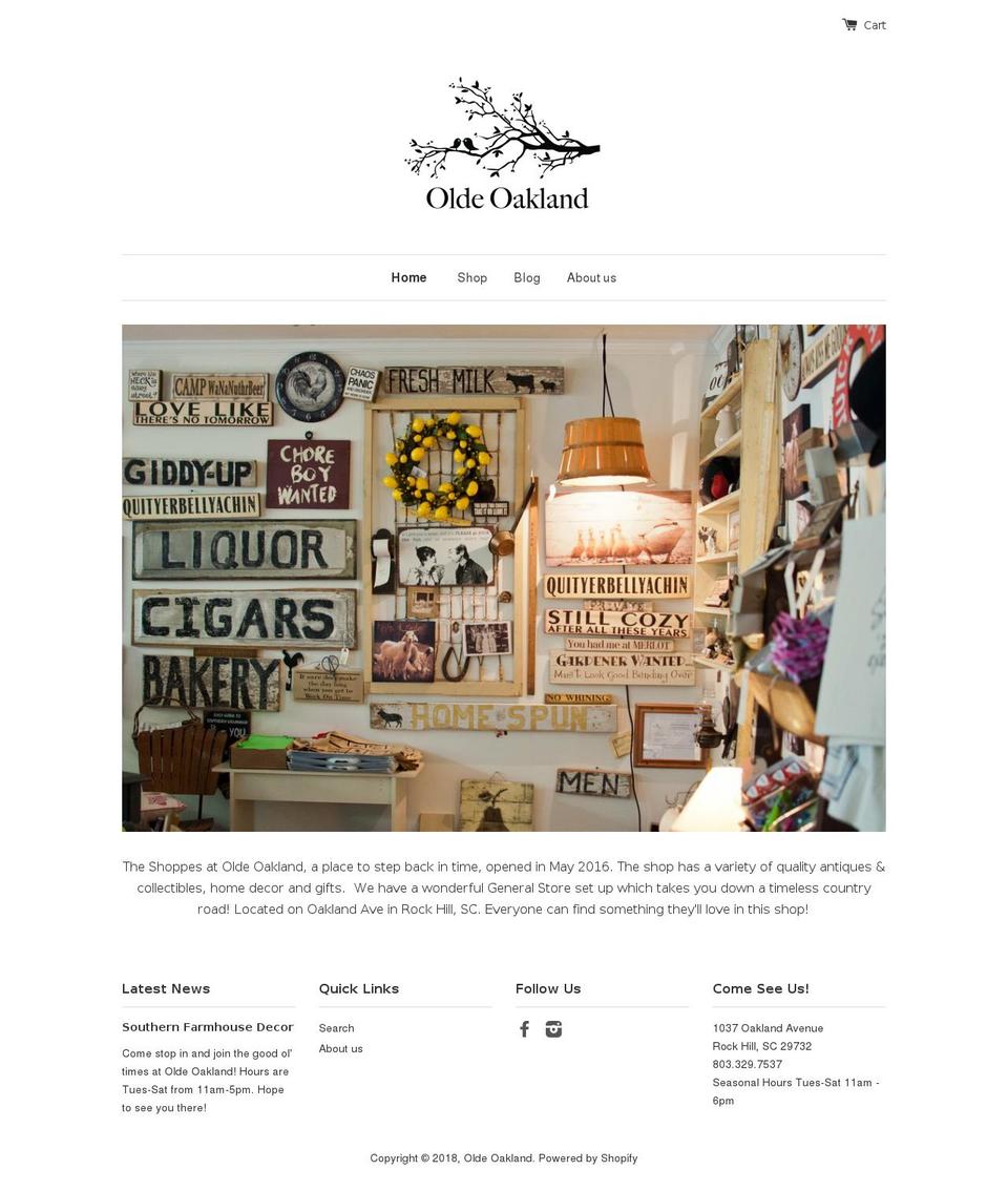 oldeoakland.com — Shopify storefront screenshot