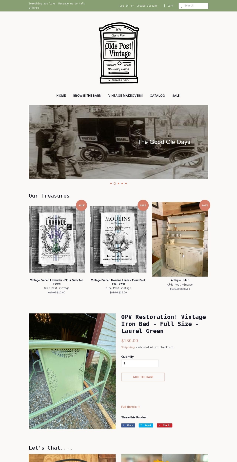 oldepostvintage.com shopify website screenshot