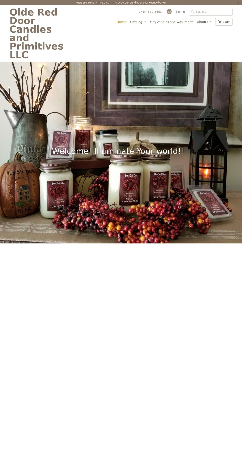 oldereddoorcandlesandprimitives.com — Shopify storefront screenshot