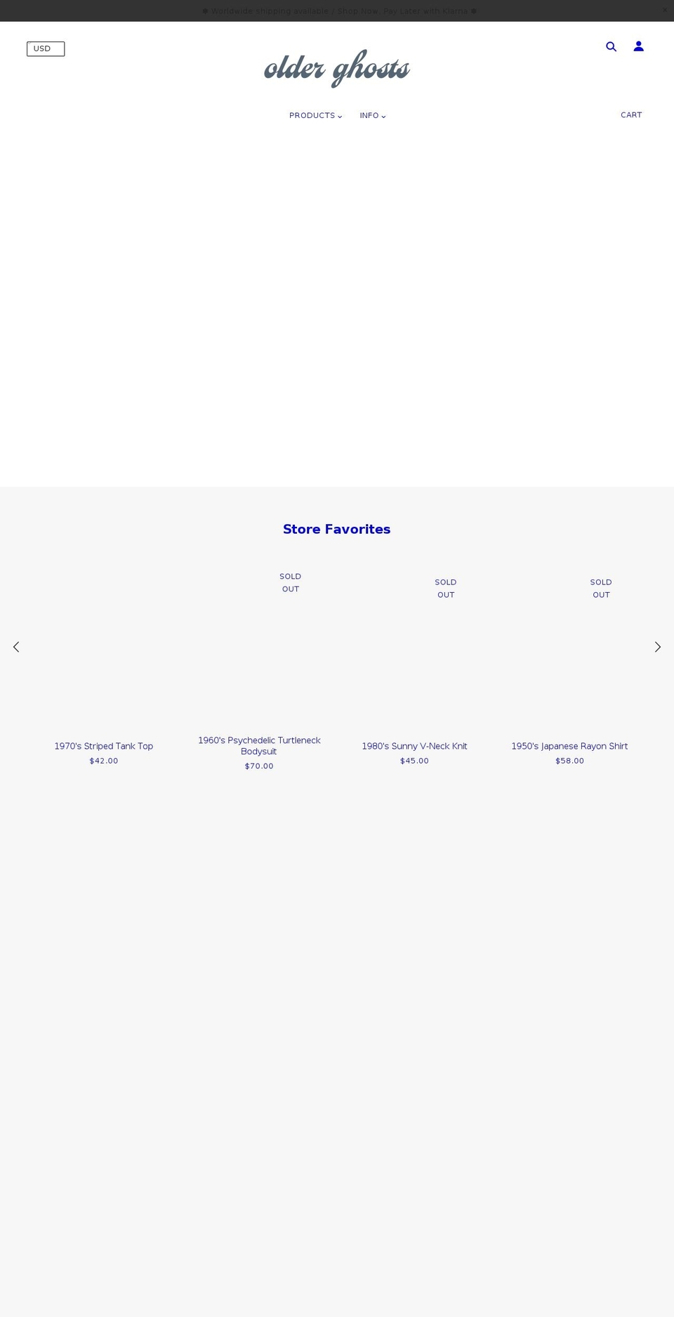olderghosts.com shopify website screenshot