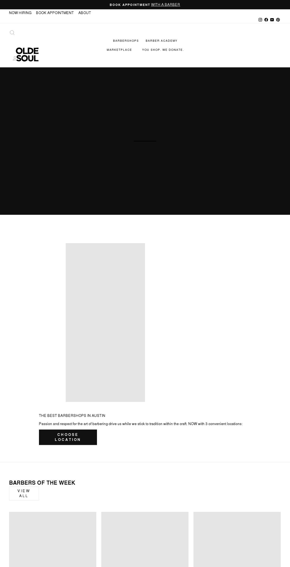 oldesoulbarbershop.com shopify website screenshot