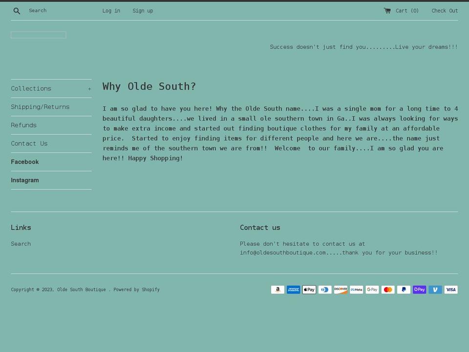 oldesouthboutique.com shopify website screenshot