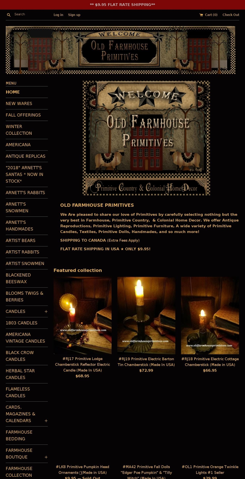 oldfarmhouseprimitives.com — Shopify storefront screenshot