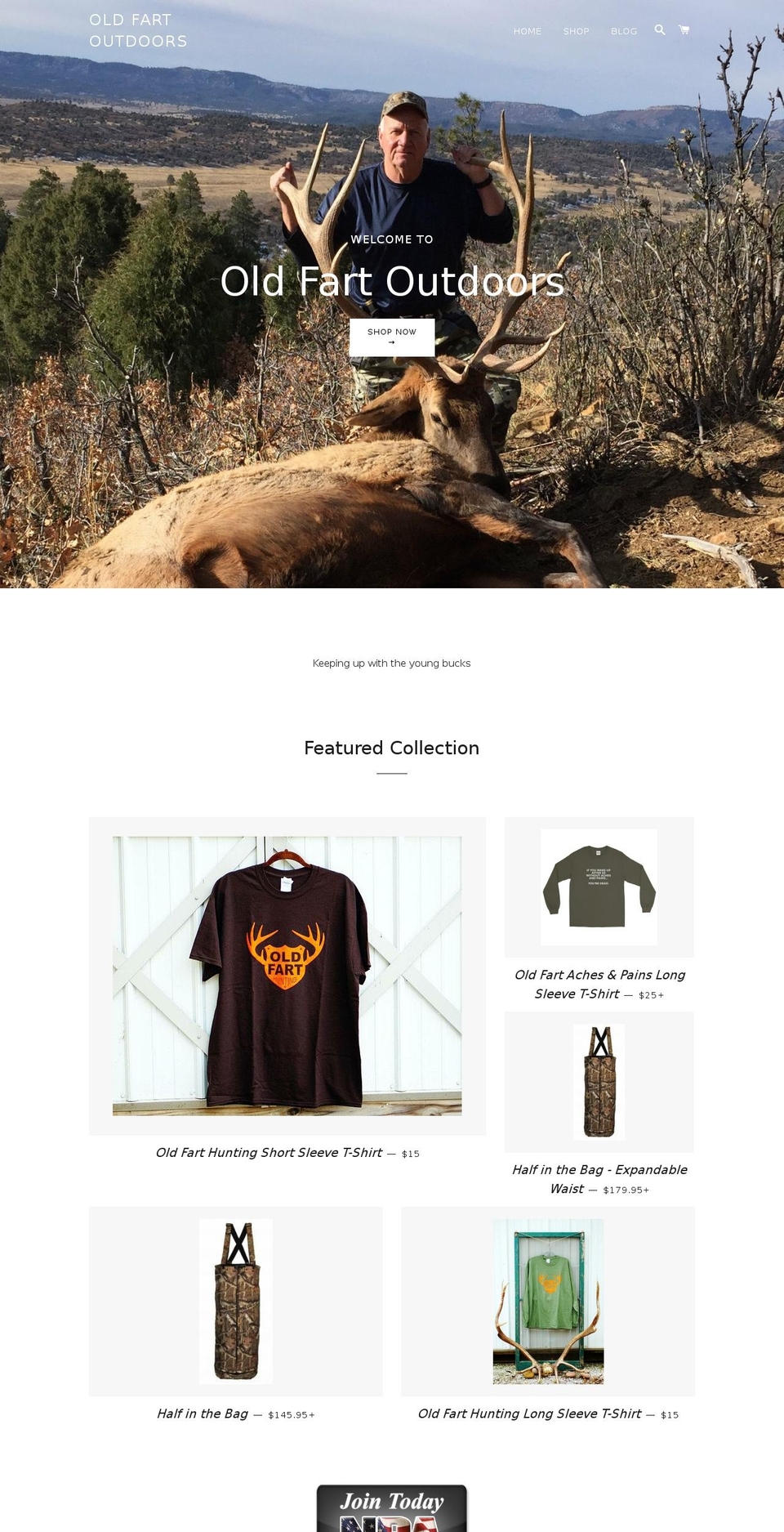 oldfartoutdoors.com — Shopify storefront screenshot