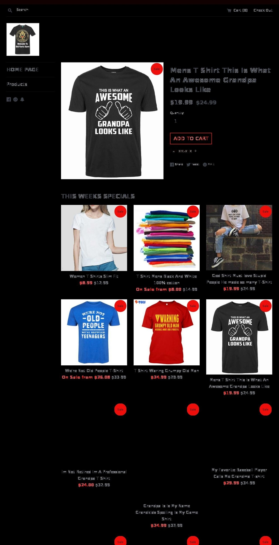 oldfartstore.com — Shopify storefront screenshot