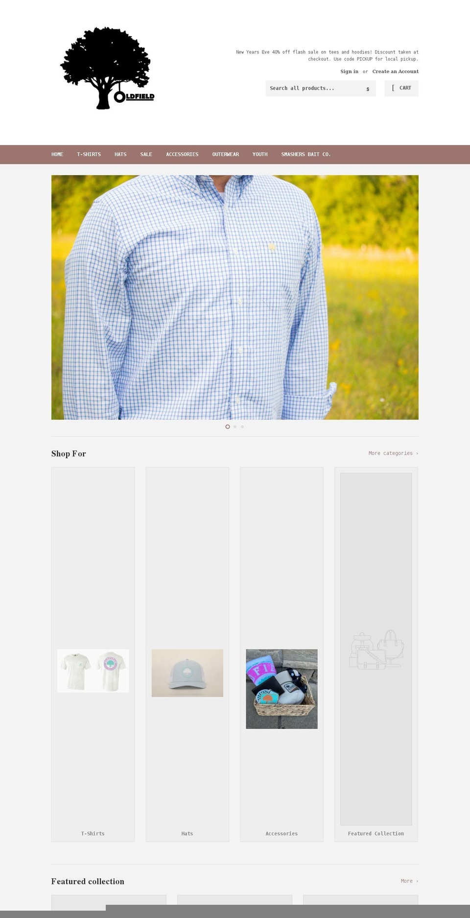 oldfieldbrands.com shopify website screenshot