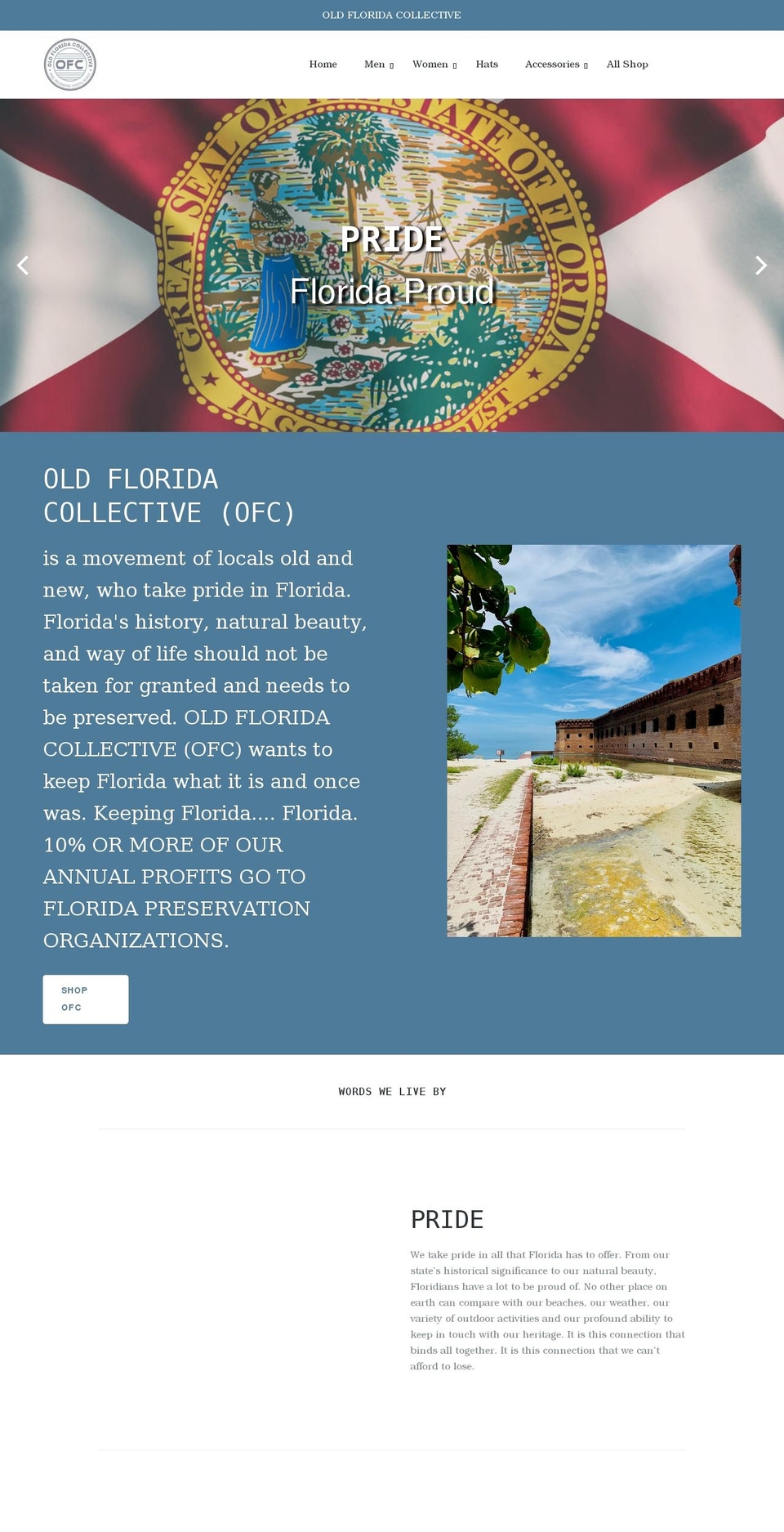 oldfloridacollective.com shopify website screenshot