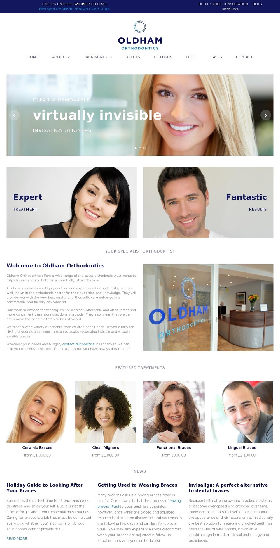 oldhamorthodontics.co.uk shopify website screenshot