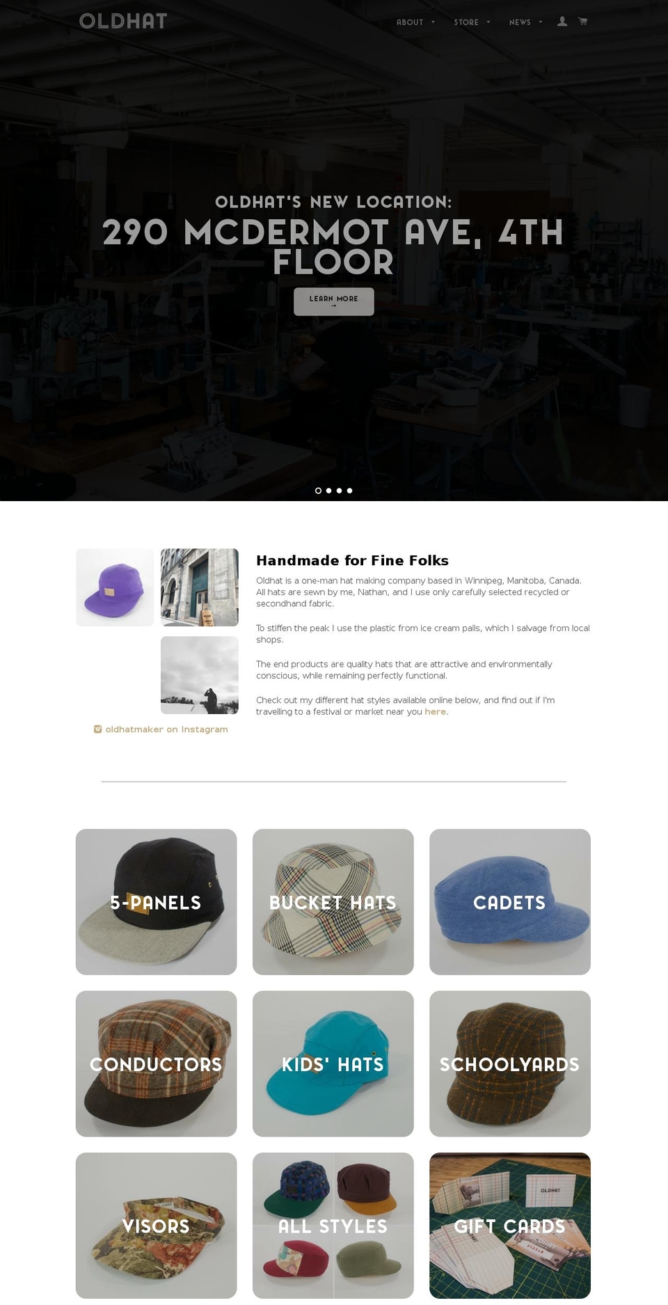 oldhat.ca shopify website screenshot