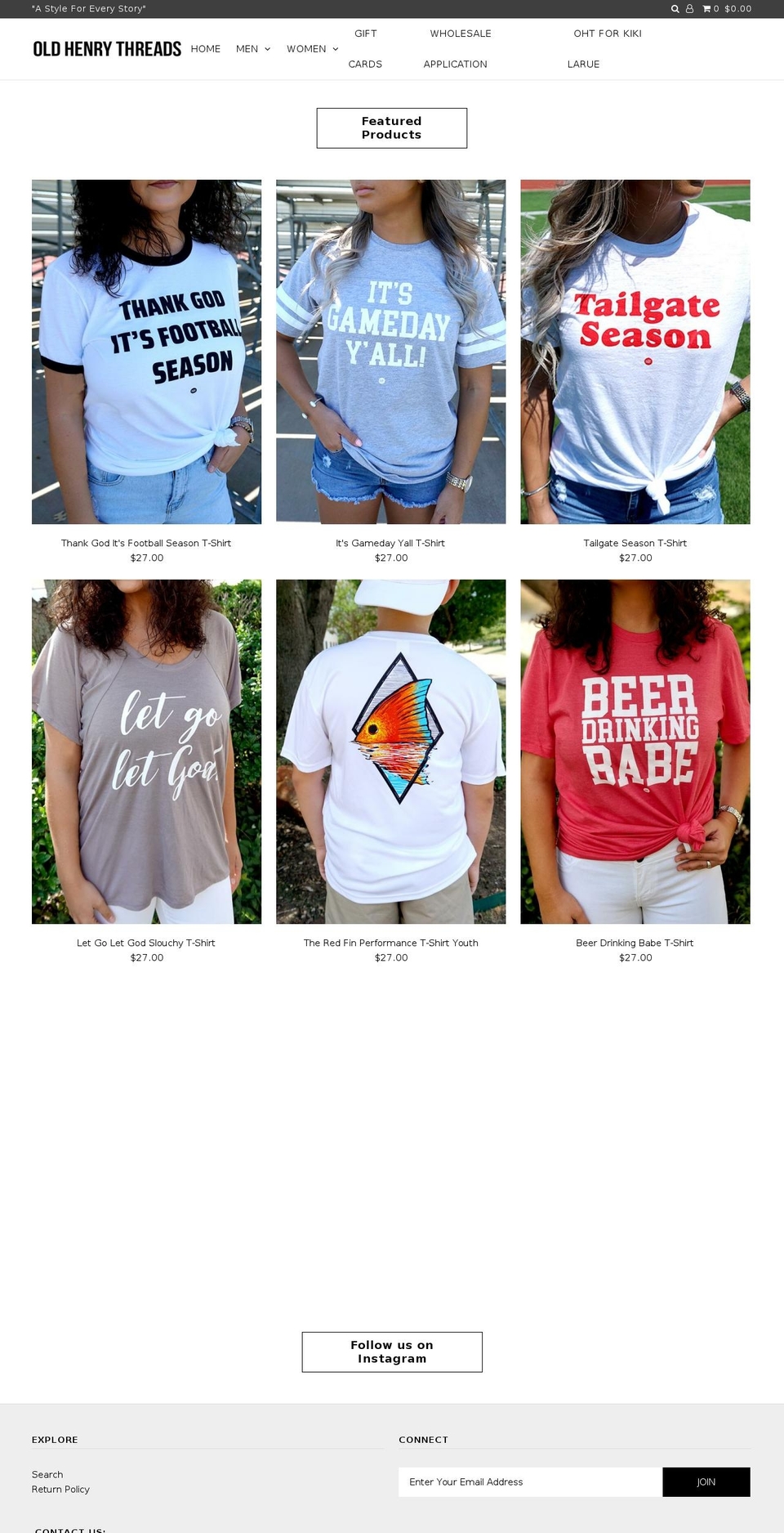 oldhenrythreads.com — Shopify storefront screenshot
