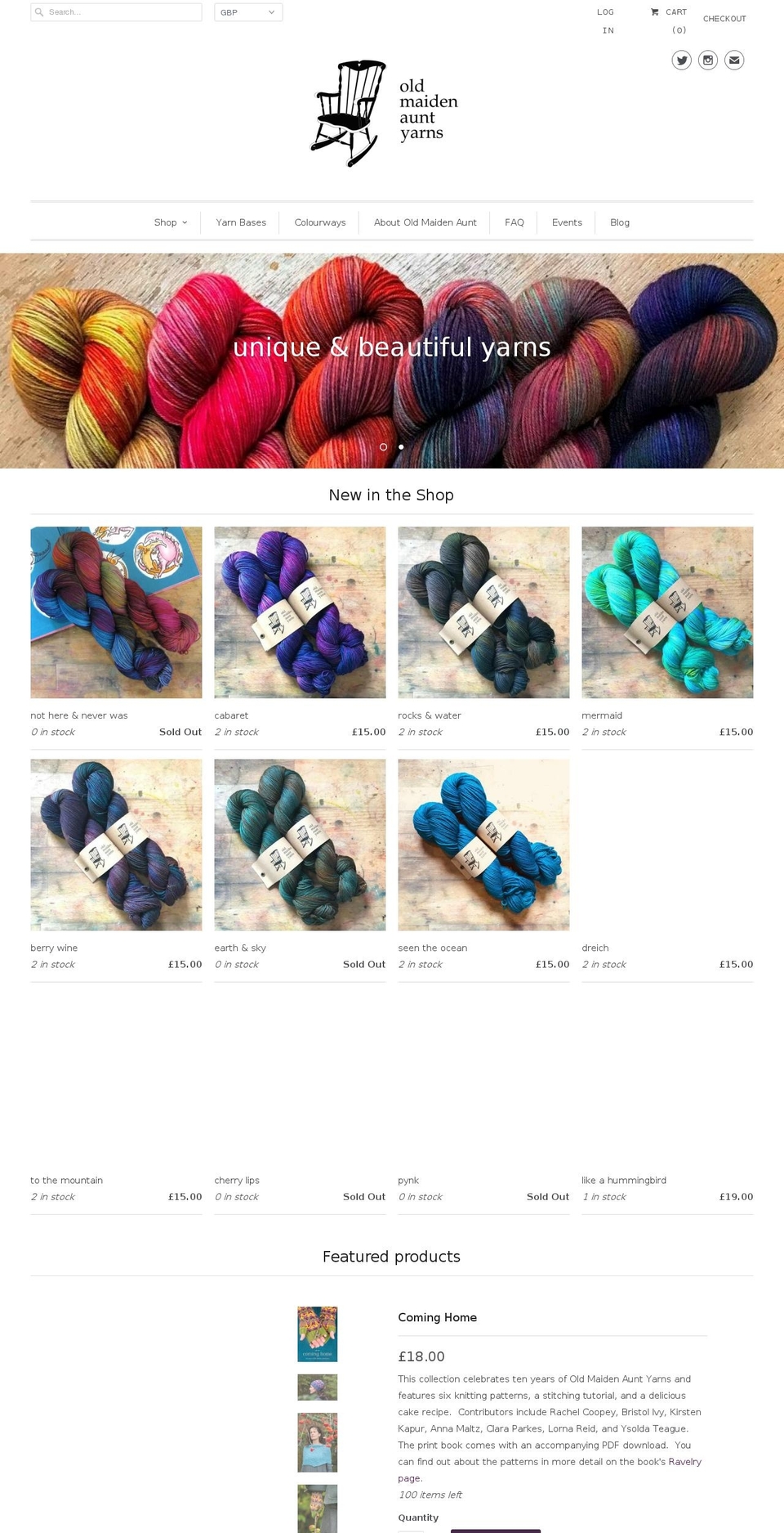oldmaidenaunt.com — Shopify storefront screenshot