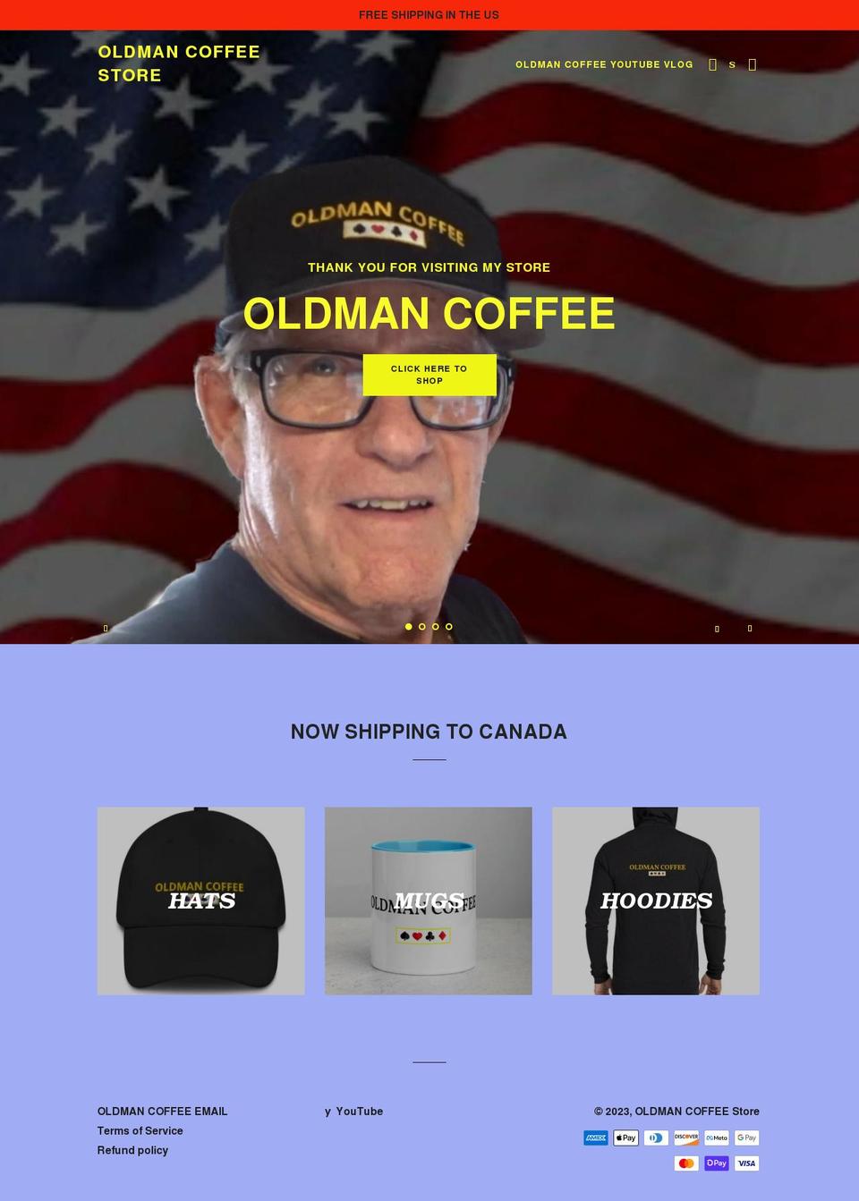oldmancoffee.net shopify website screenshot