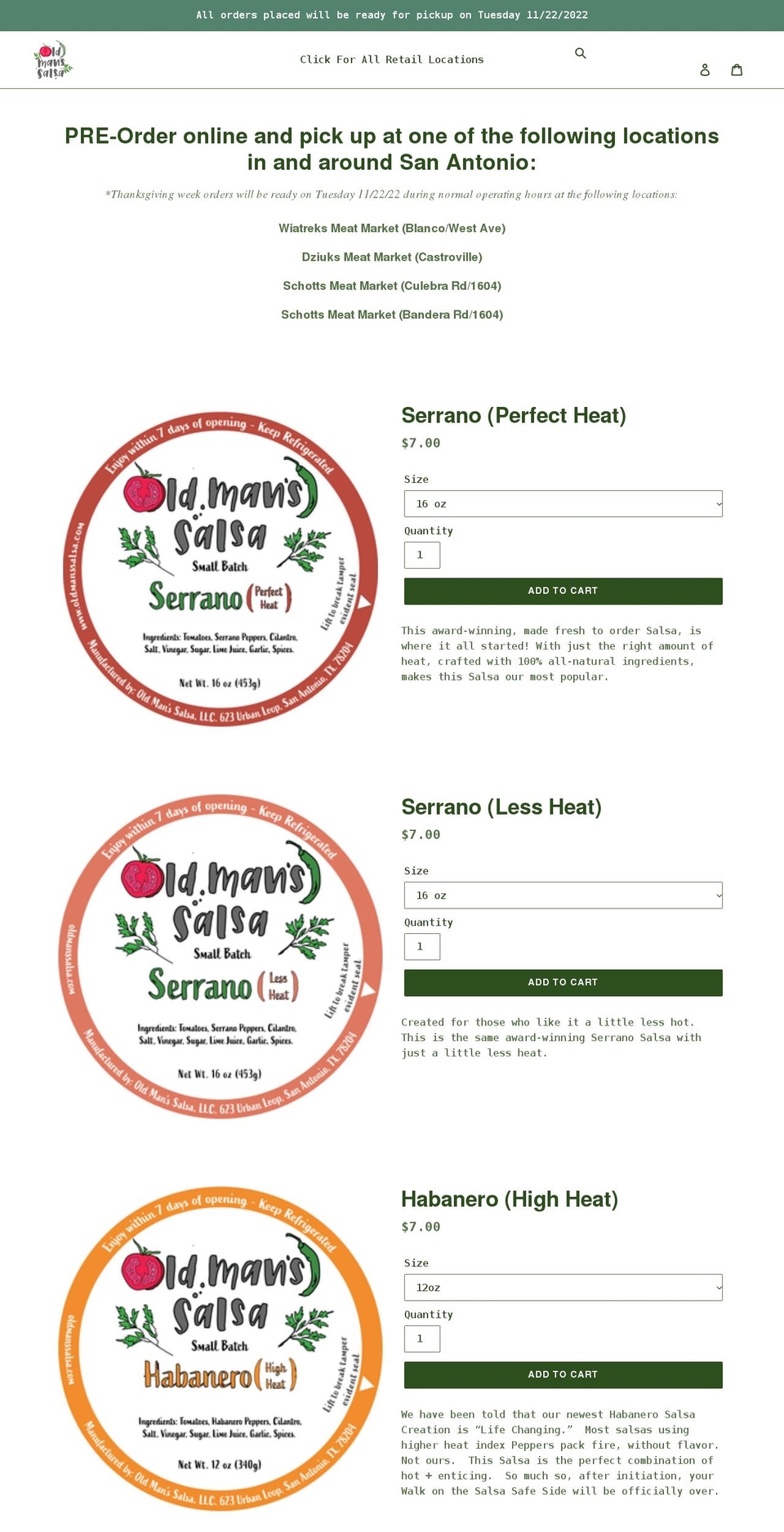 Website January Shopify theme site example oldmanssalsa.com