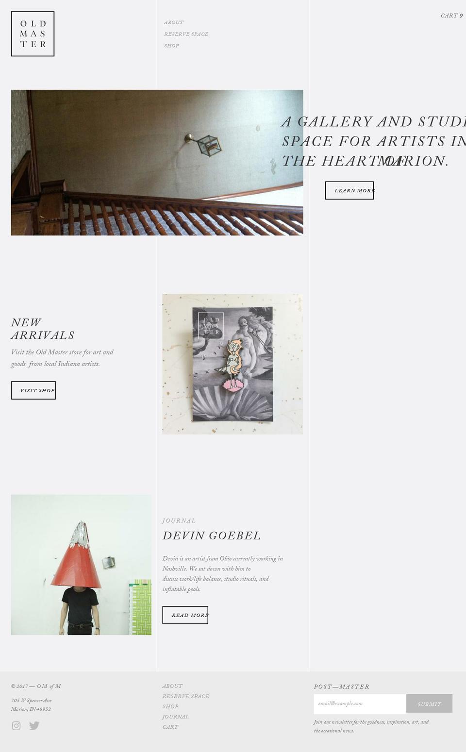 oldmasterofmarion.com shopify website screenshot