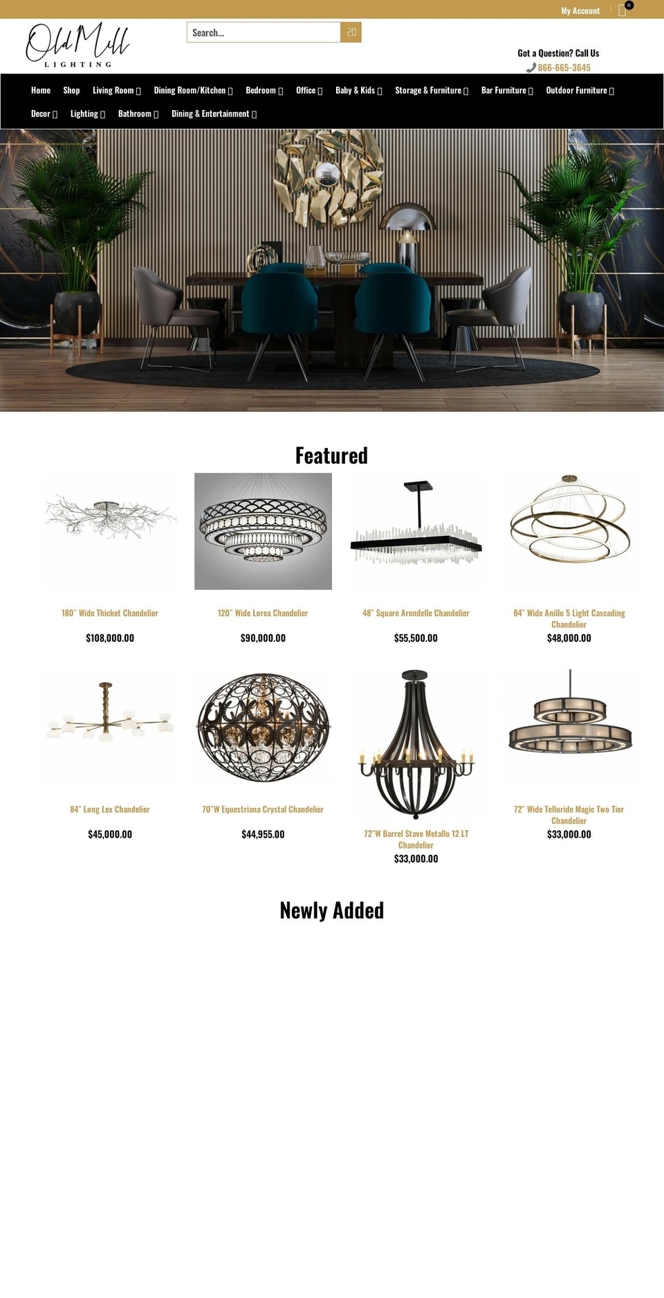 oldmilllighting.com shopify website screenshot