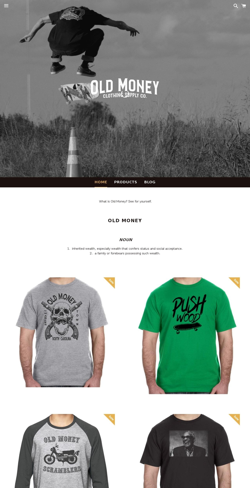 oldmoneybrand.com shopify website screenshot