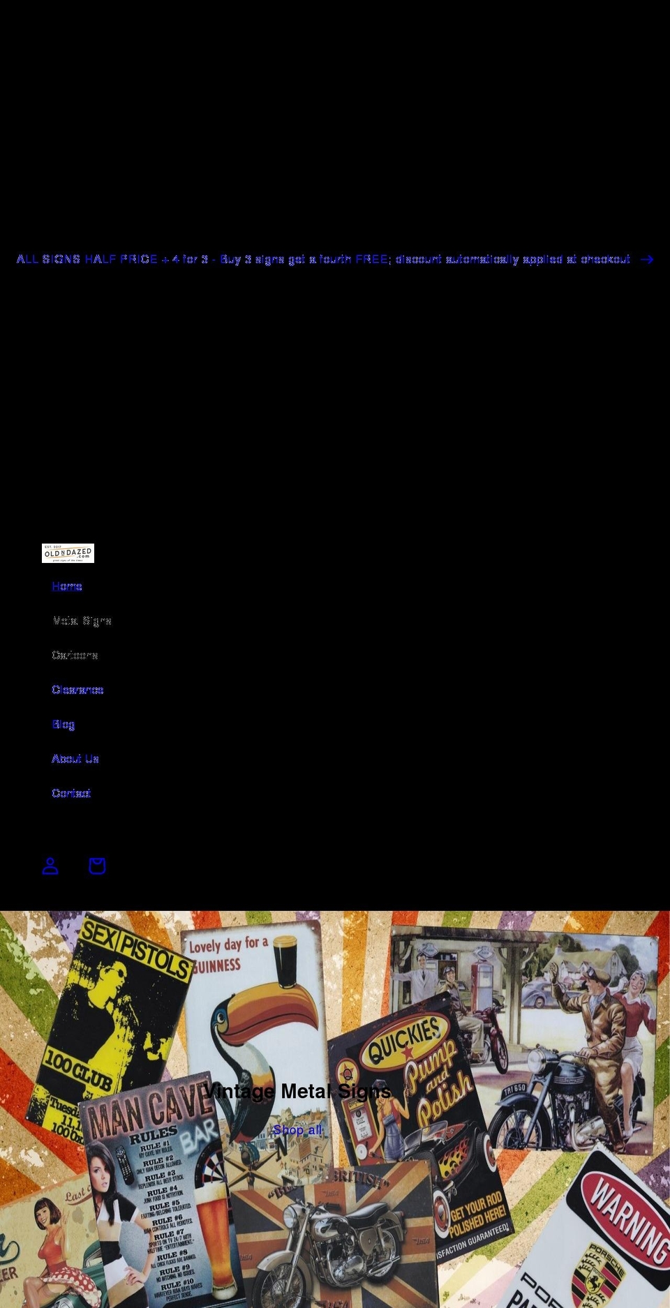 oldndazed.com shopify website screenshot