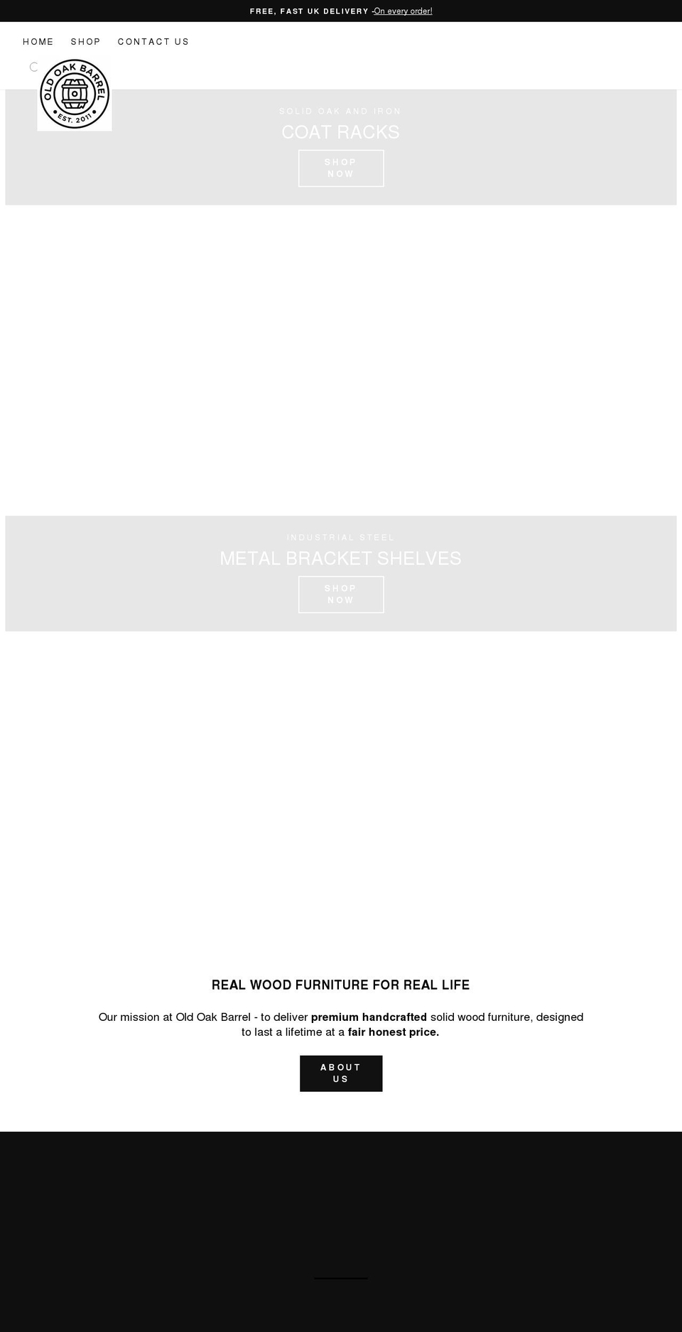 oldoakbarrel.com shopify website screenshot