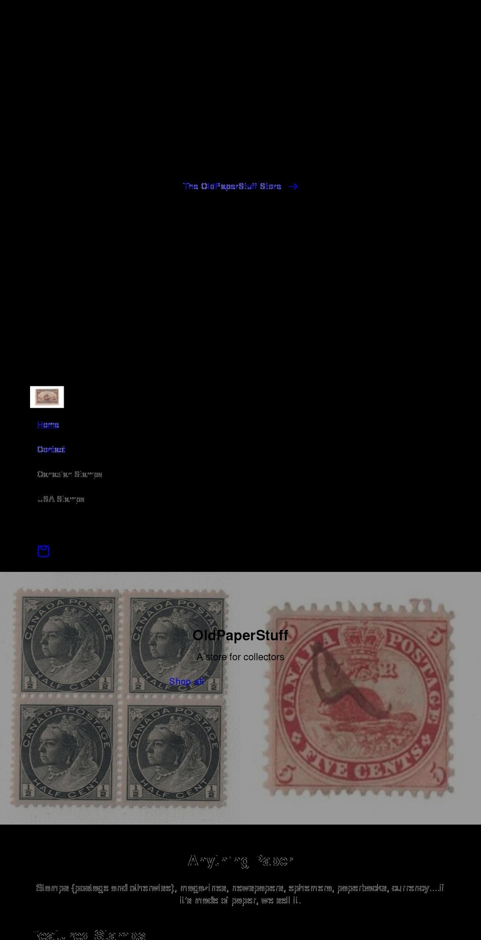 oldpaperstuff.com shopify website screenshot