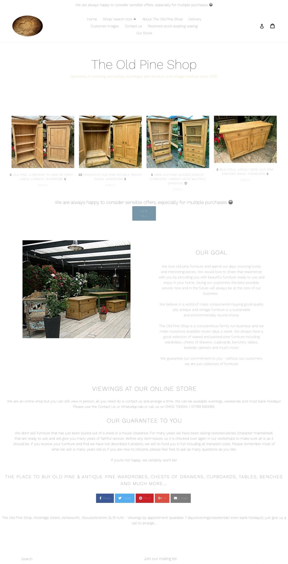 oldpineshop.co.uk shopify website screenshot