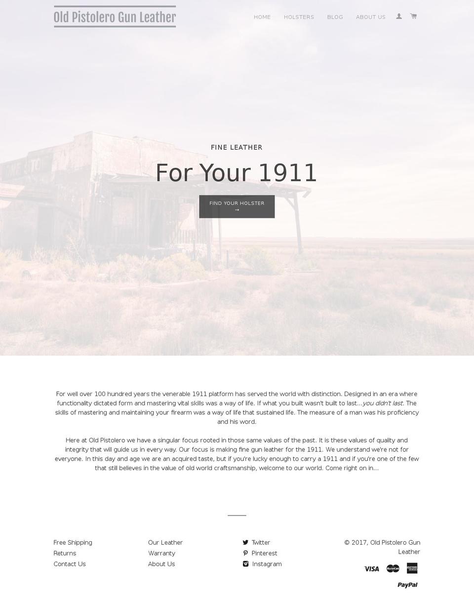 oldpistolero.com shopify website screenshot