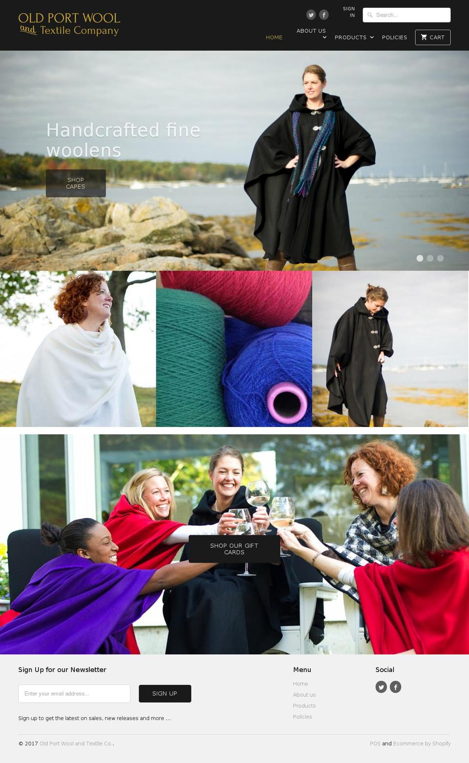 oldportwool.com shopify website screenshot