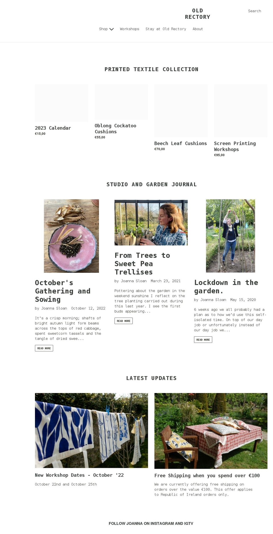 oldrectory.com shopify website screenshot