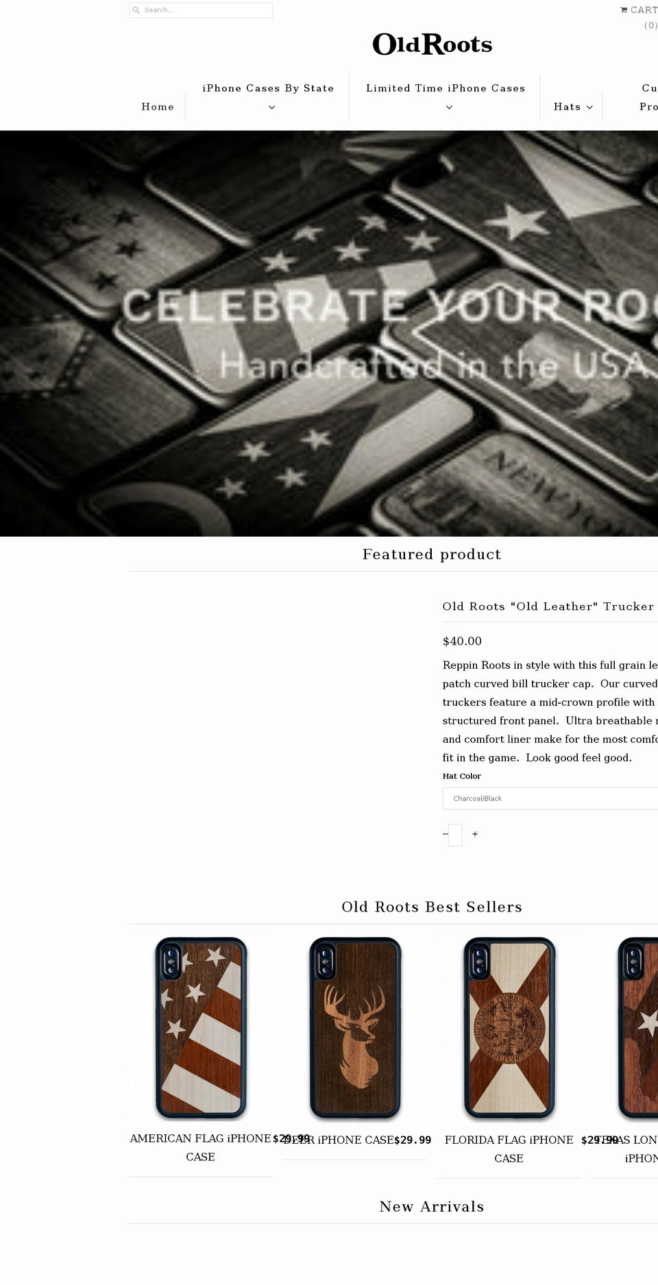 oldrootsamericana.com shopify website screenshot