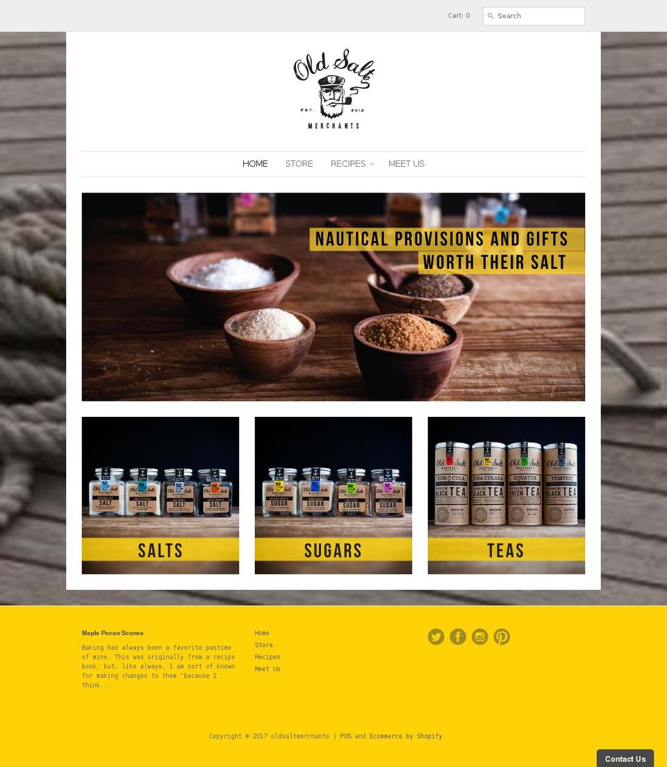 oldsaltmerchants.com shopify website screenshot