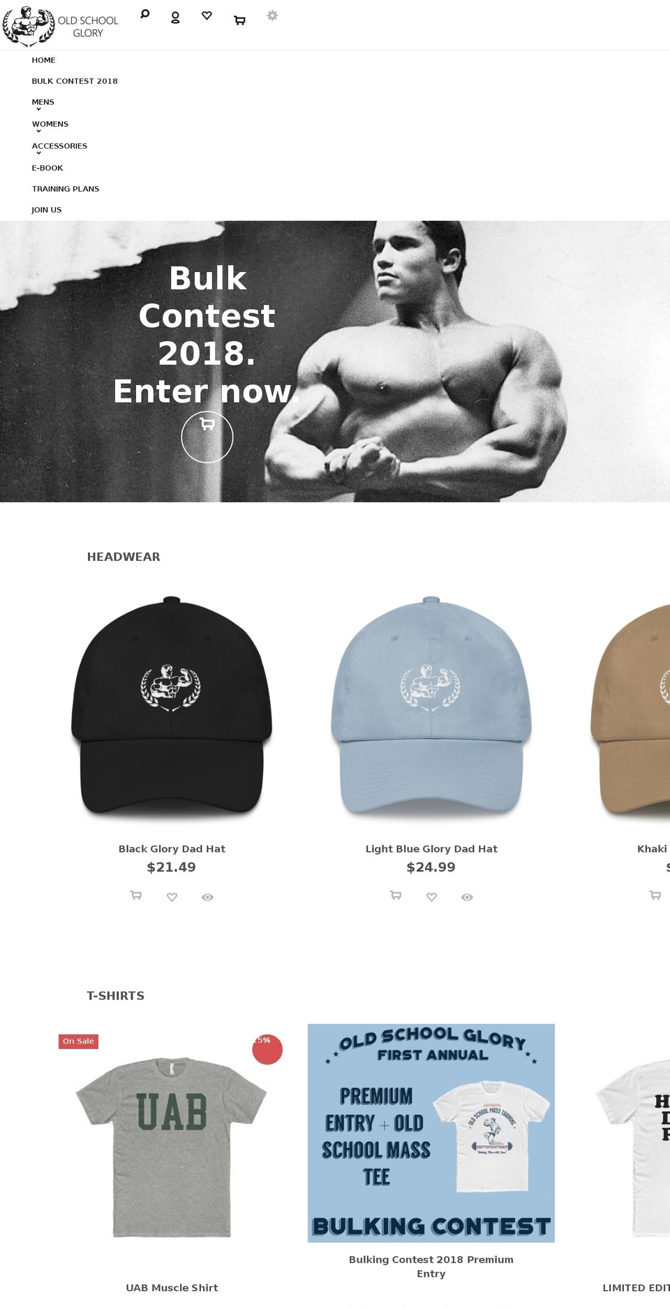 oldschoolglory.com shopify website screenshot