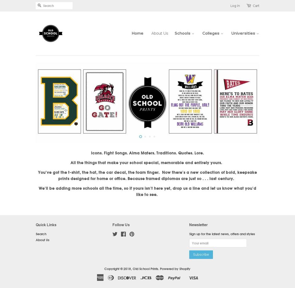 oldschoolprints.com — Shopify storefront screenshot