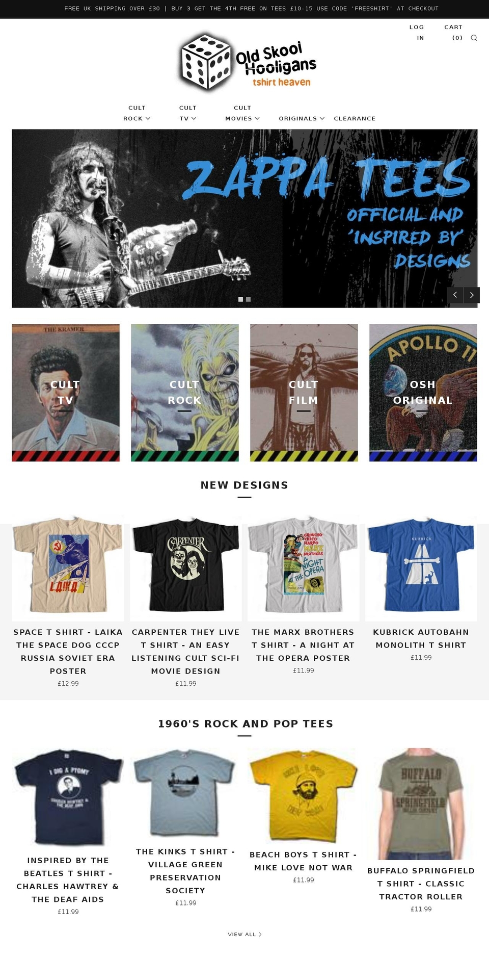 oldskoolhooligans.com — Shopify storefront screenshot