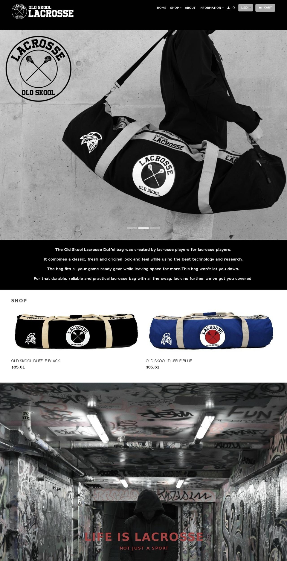 oldskoollacrosse.com — Shopify storefront screenshot