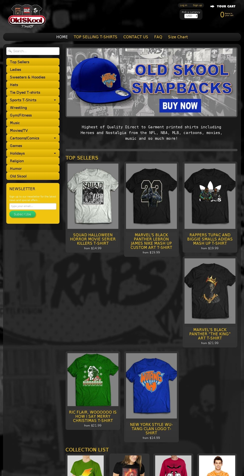 oldskoolshirts.net shopify website screenshot