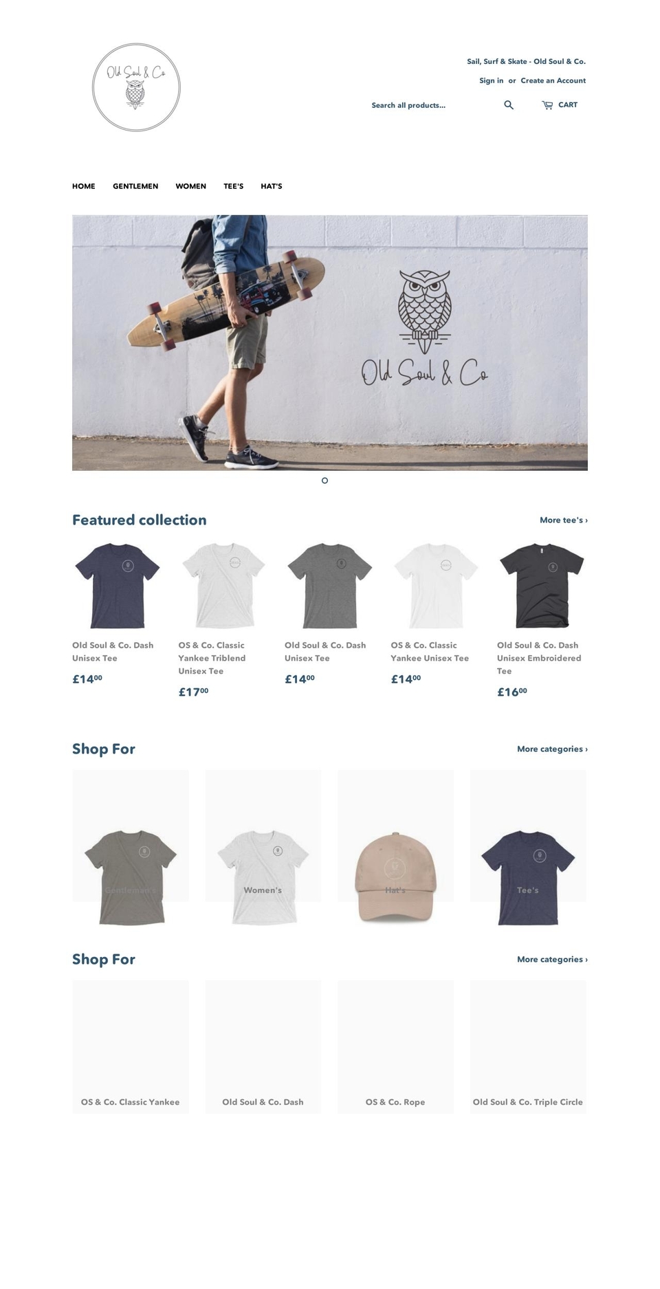 oldsoulandcompany.com — Shopify storefront screenshot