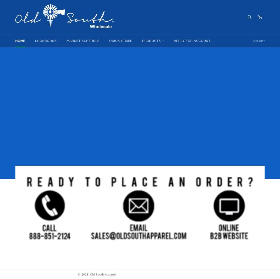 oldsouthapparelwholesale.com — Shopify storefront screenshot