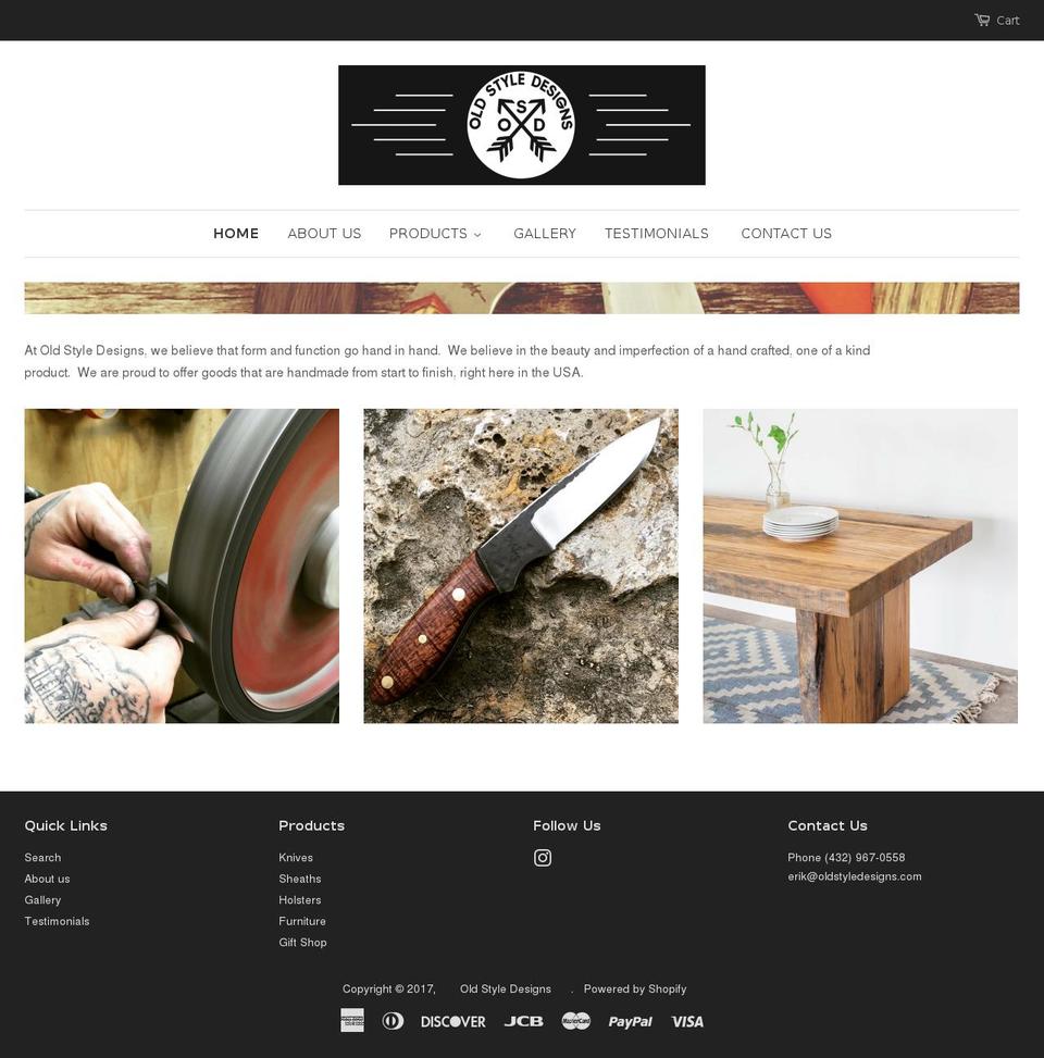 oldstyledesigns.com shopify website screenshot