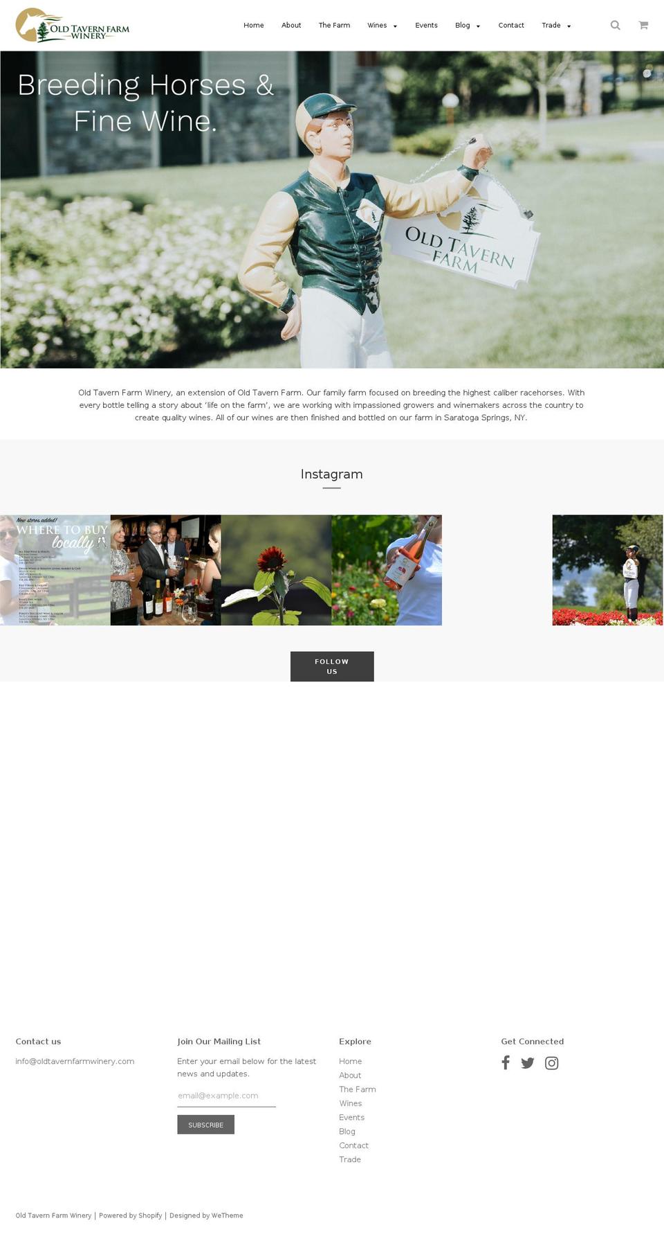 oldtavernfarmwinery.com — Shopify storefront screenshot