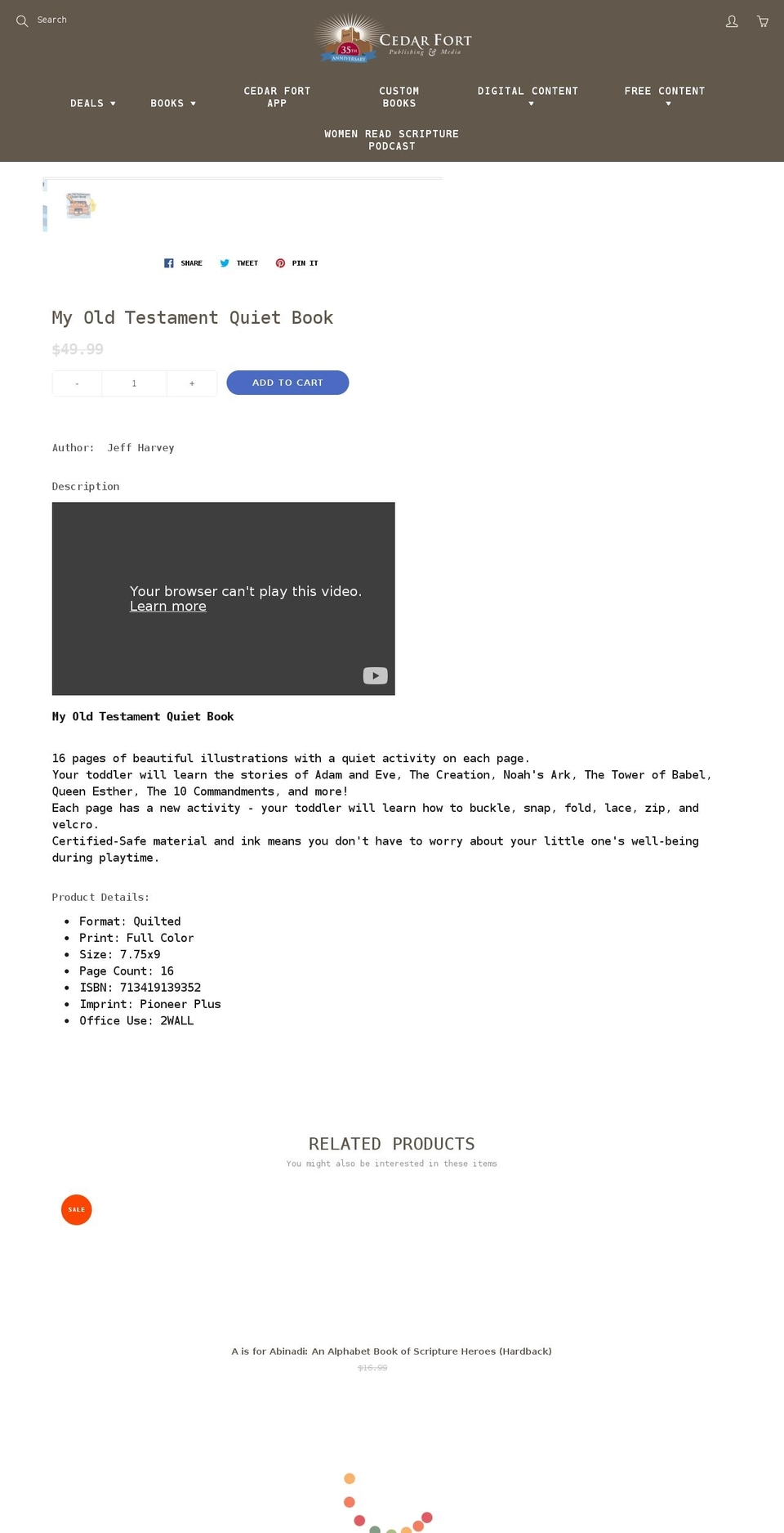 oldtestamentquietbook.com — Shopify storefront screenshot