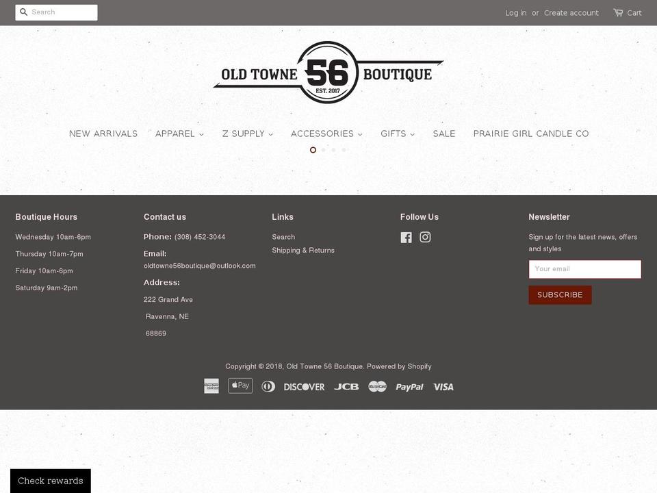 oldtowne56boutique.com shopify website screenshot